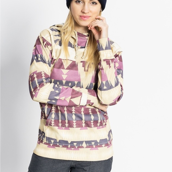 Burton Heron Southwest Aztec Pullover Hoodie Sweatshirt - Picture 1 of 6